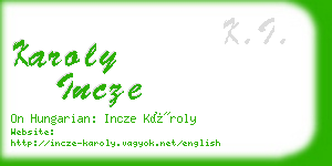 karoly incze business card